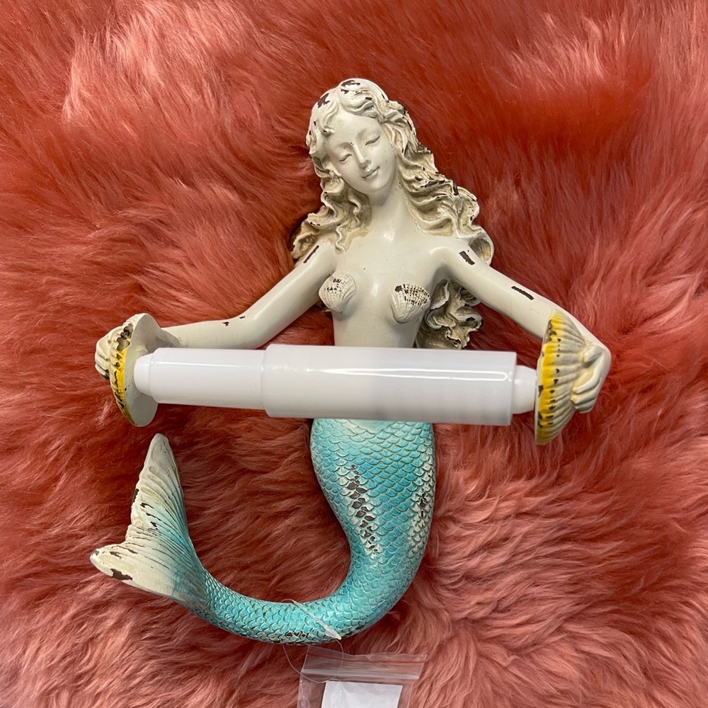 Mermaid toilet paper roll dispenser